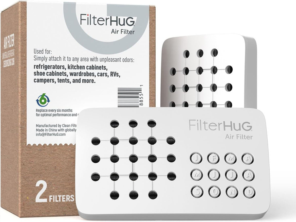 2Pack Premium Fridge Deodorizer & Odor Eliminator with Special Activated Carbon Fiber, Keeps