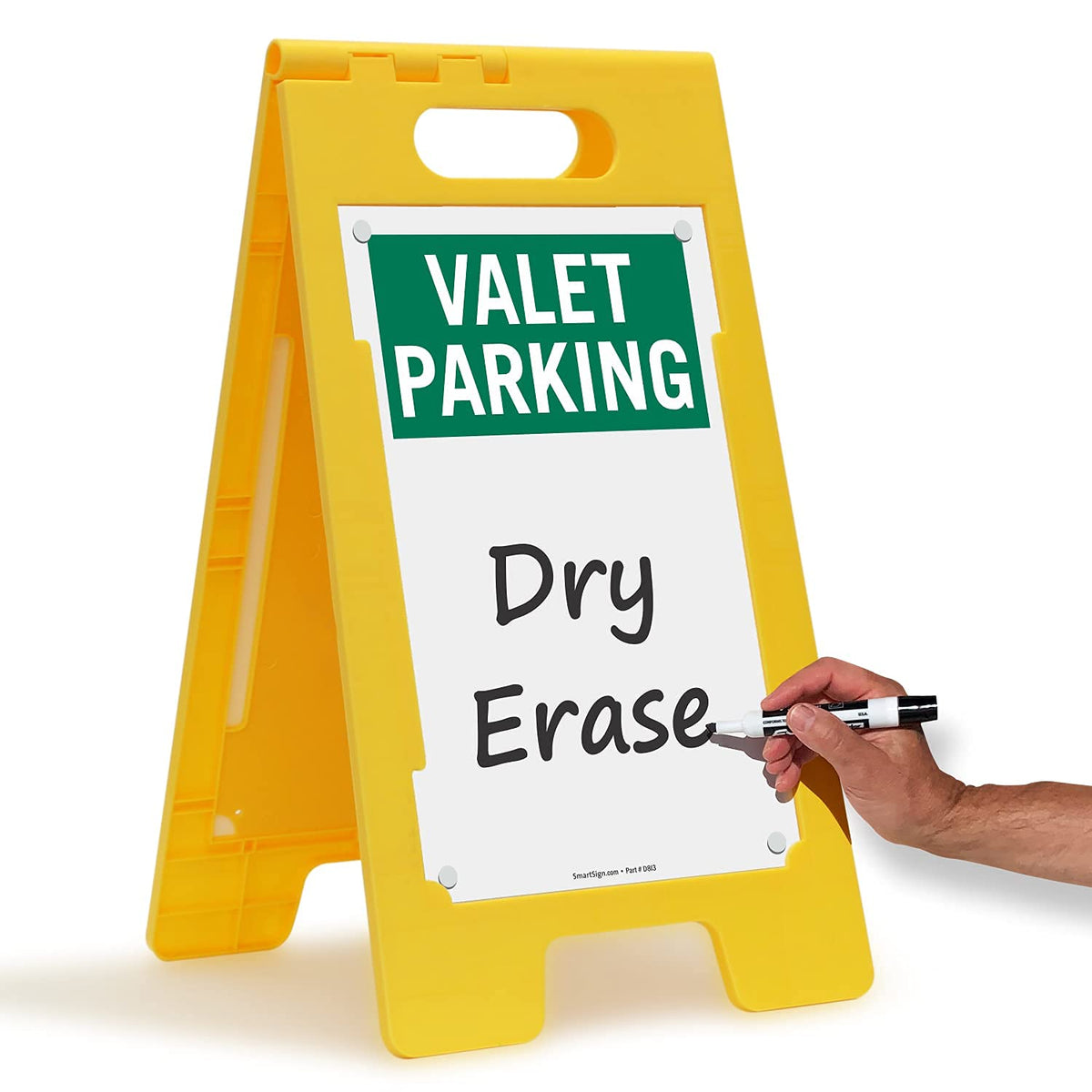 SmartSign 25 x 12 inch Dry Erase “Valet Parking” Two-Sided Write-On Standing Floor Sign