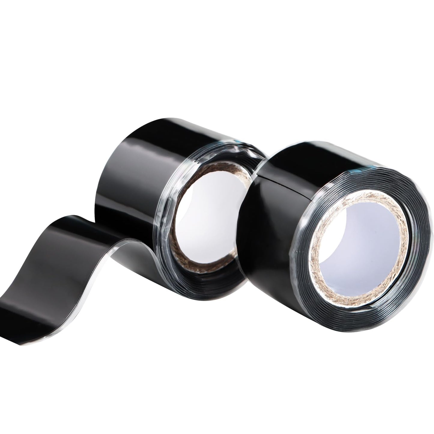 Self Fusing Silicone Tape 2 Rolls 1 in x 5' Black Waterproof Rubber Leak Proof Sealing Rubber
