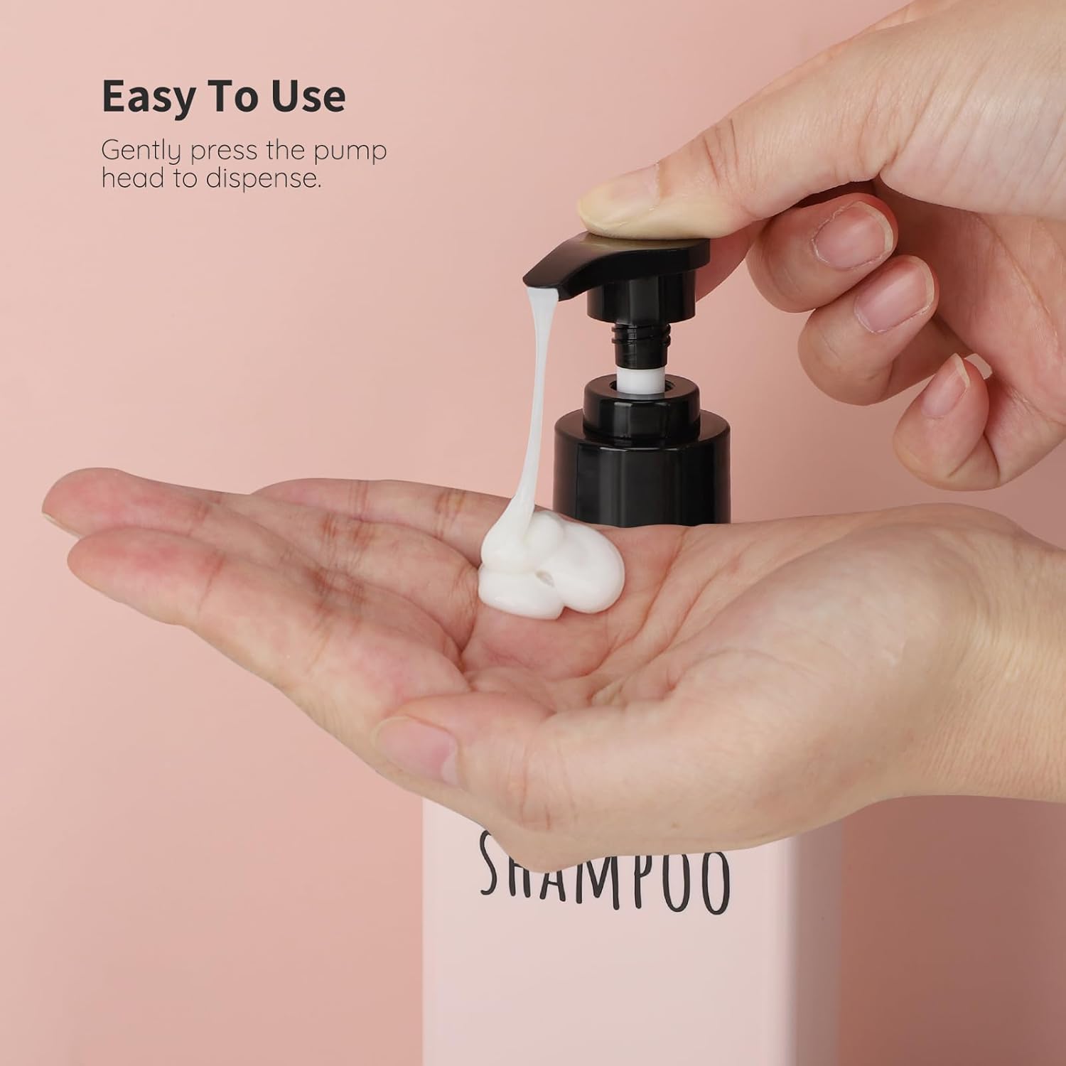 Segbeauty Refillable Shampoo and Conditioner Bottles, 3pcs 16.9oz Square Plastic Bathroom Soap