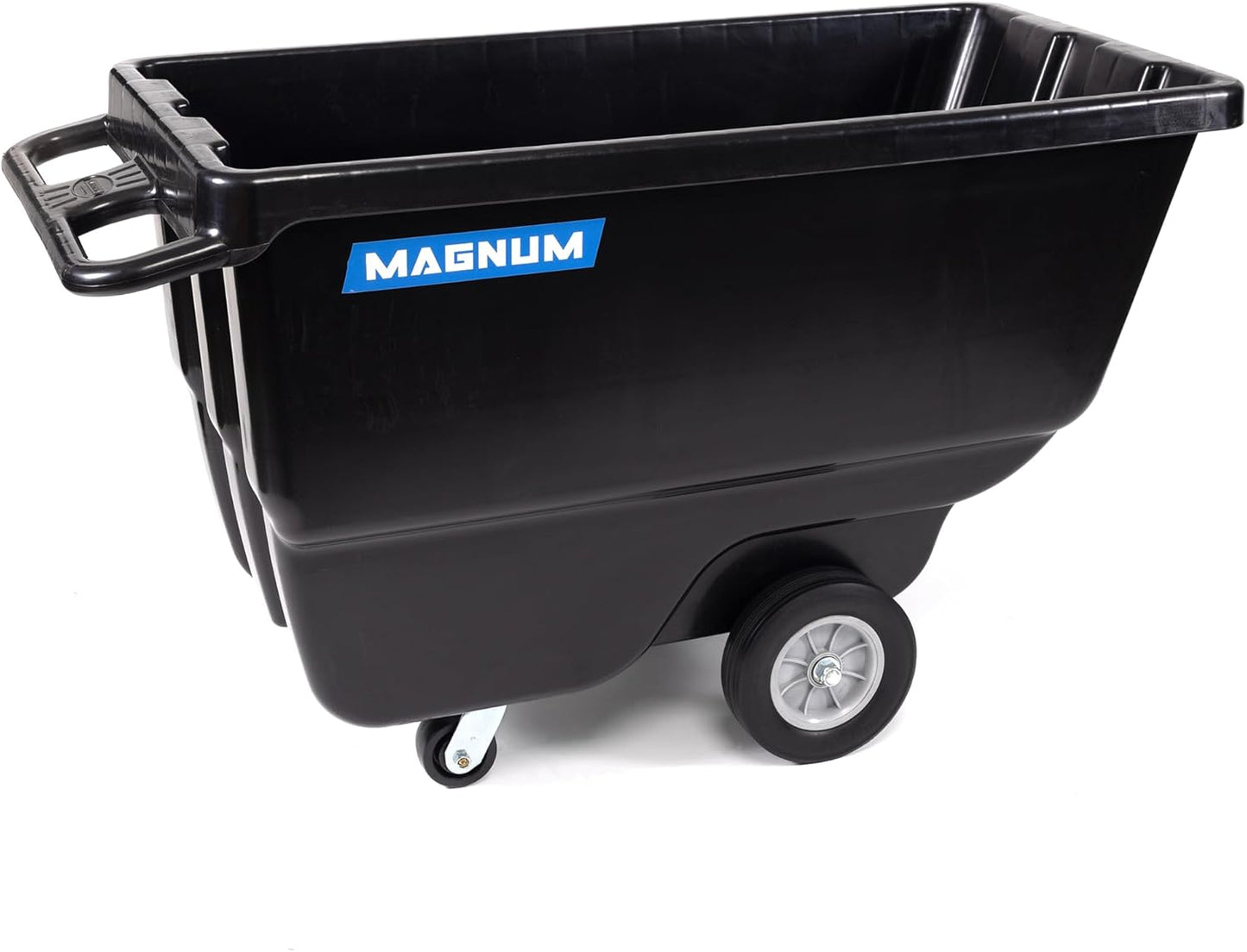 Tilt Truck, 1/2 Cu. Yd. Capacity Dump Cart with Heavy Duty 12” Wheels & 5” Casters for Handling