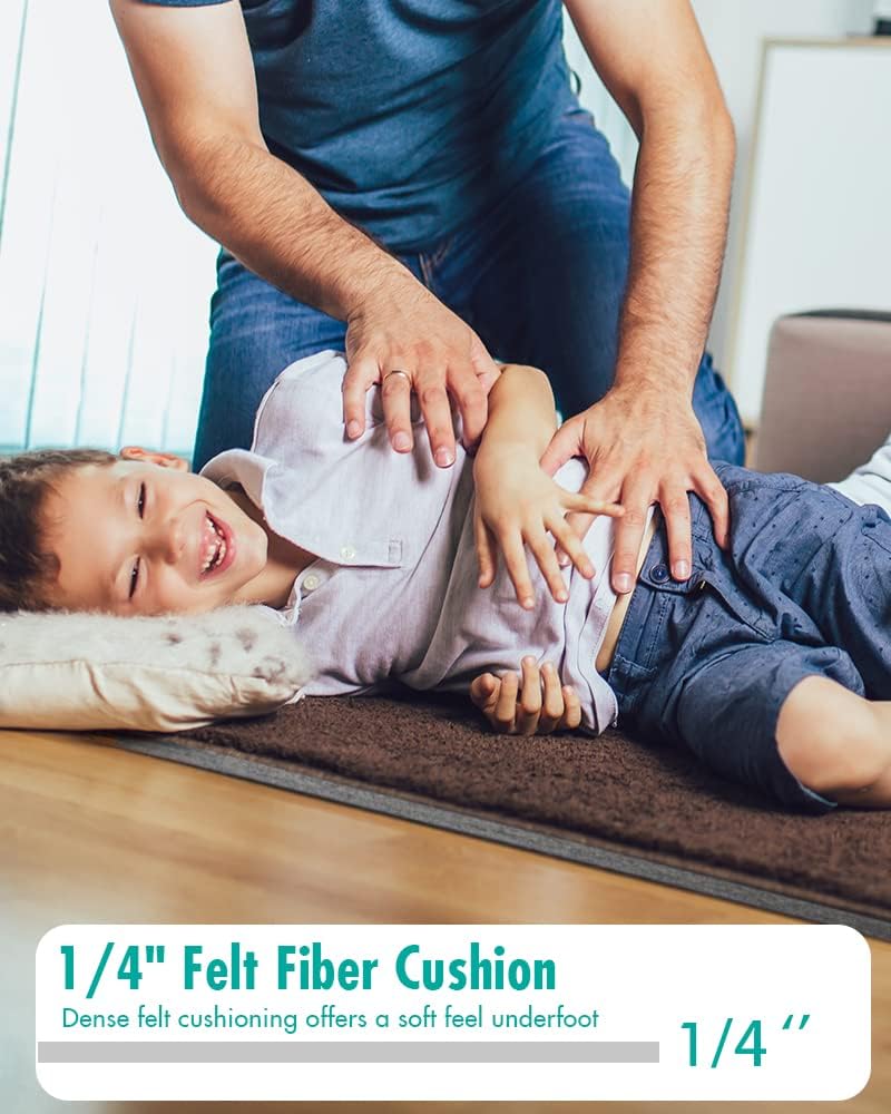 Double-Sided Non Slip Rug Pad Gripper - Upgraded 8x10 Feet 1/4” Thick Dual Surface Felt Under Rug