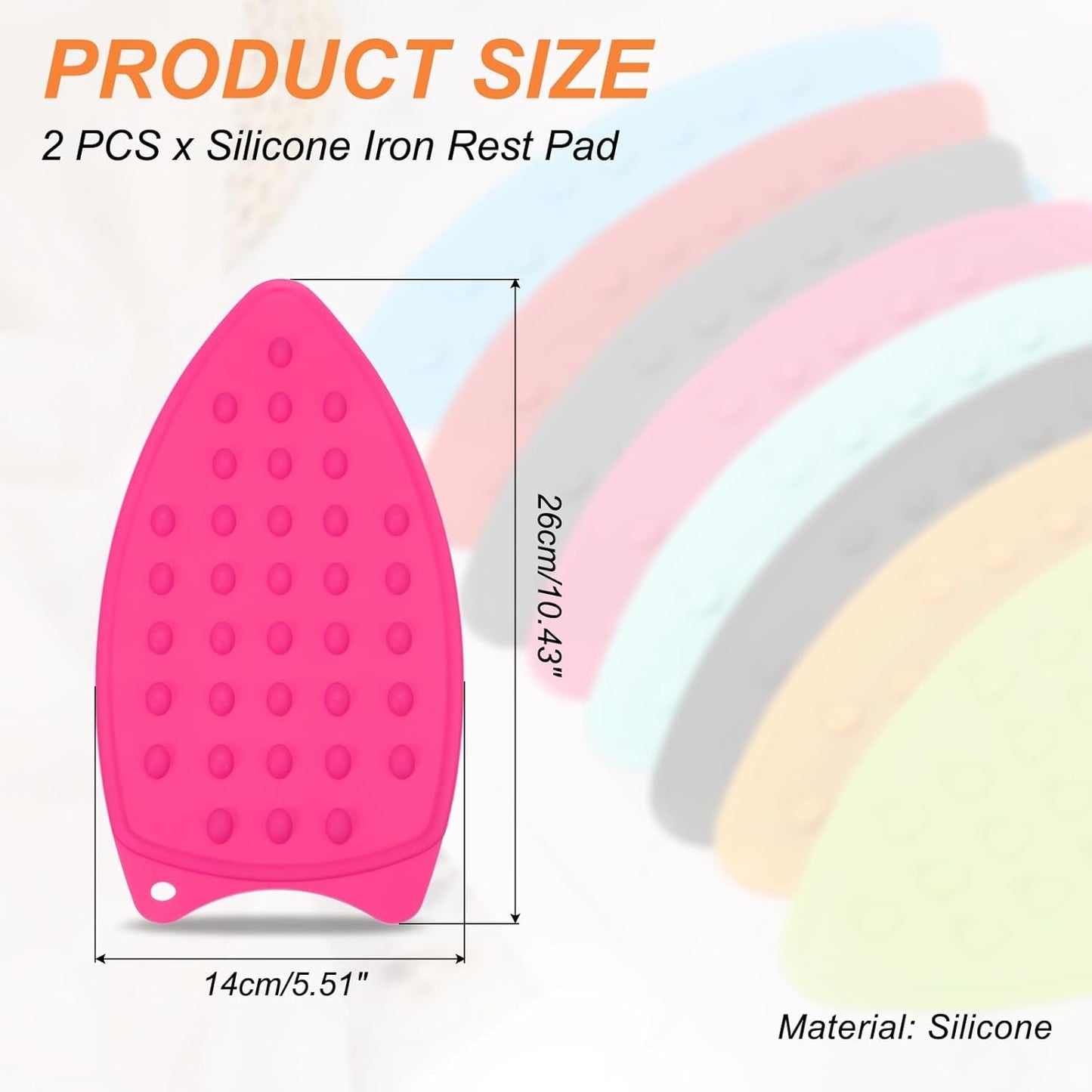 PATIKIL Silicone Iron Rest Pad, 2 Pcs Multipurpose Hot Heat Resistant Iron Rest Plate Protective