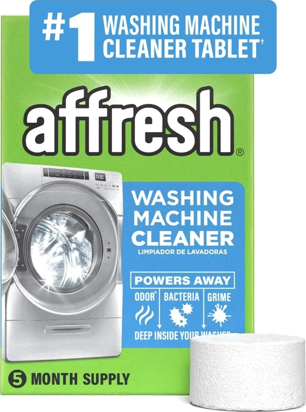 Affresh Washing Machine Cleaner, Helps Power Away Odor Causing Bacteria & Grime Deep Inside Pump
