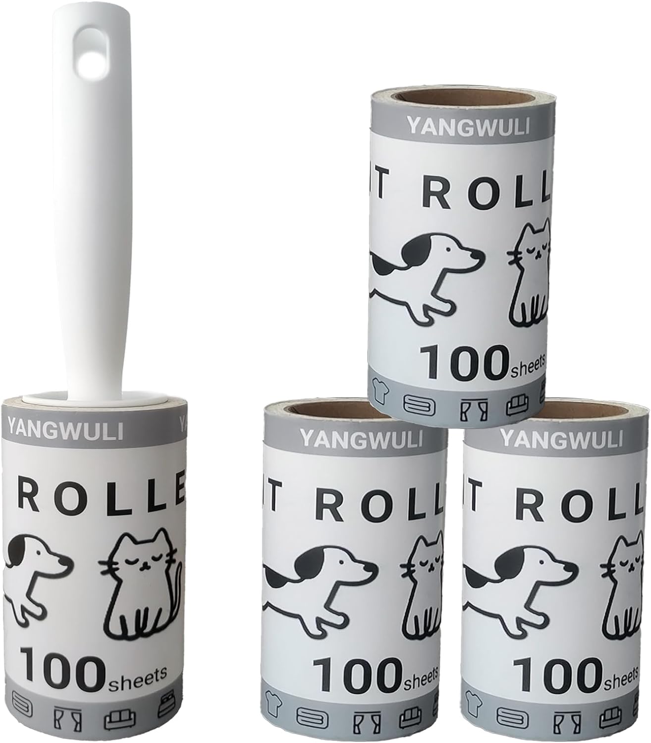 Lint Rollers for Pet Hair Extra Sticky, 400 Sheets Mega Value ，Clothing Hair Remover, Dog and Cat