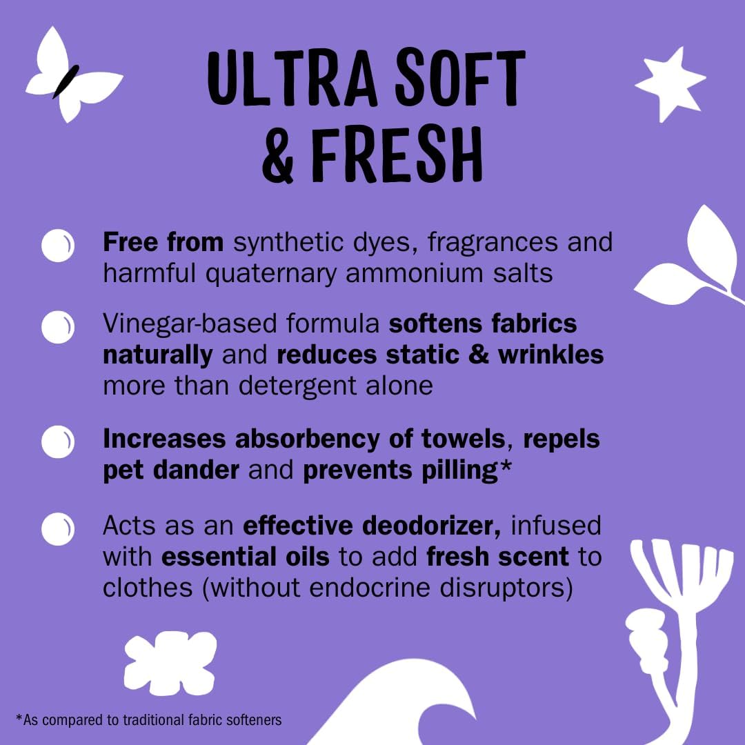 Molly’s Suds Fabric Softener Liquid for Sensitive Skin | Vinegar-Powered, Infused with Essential