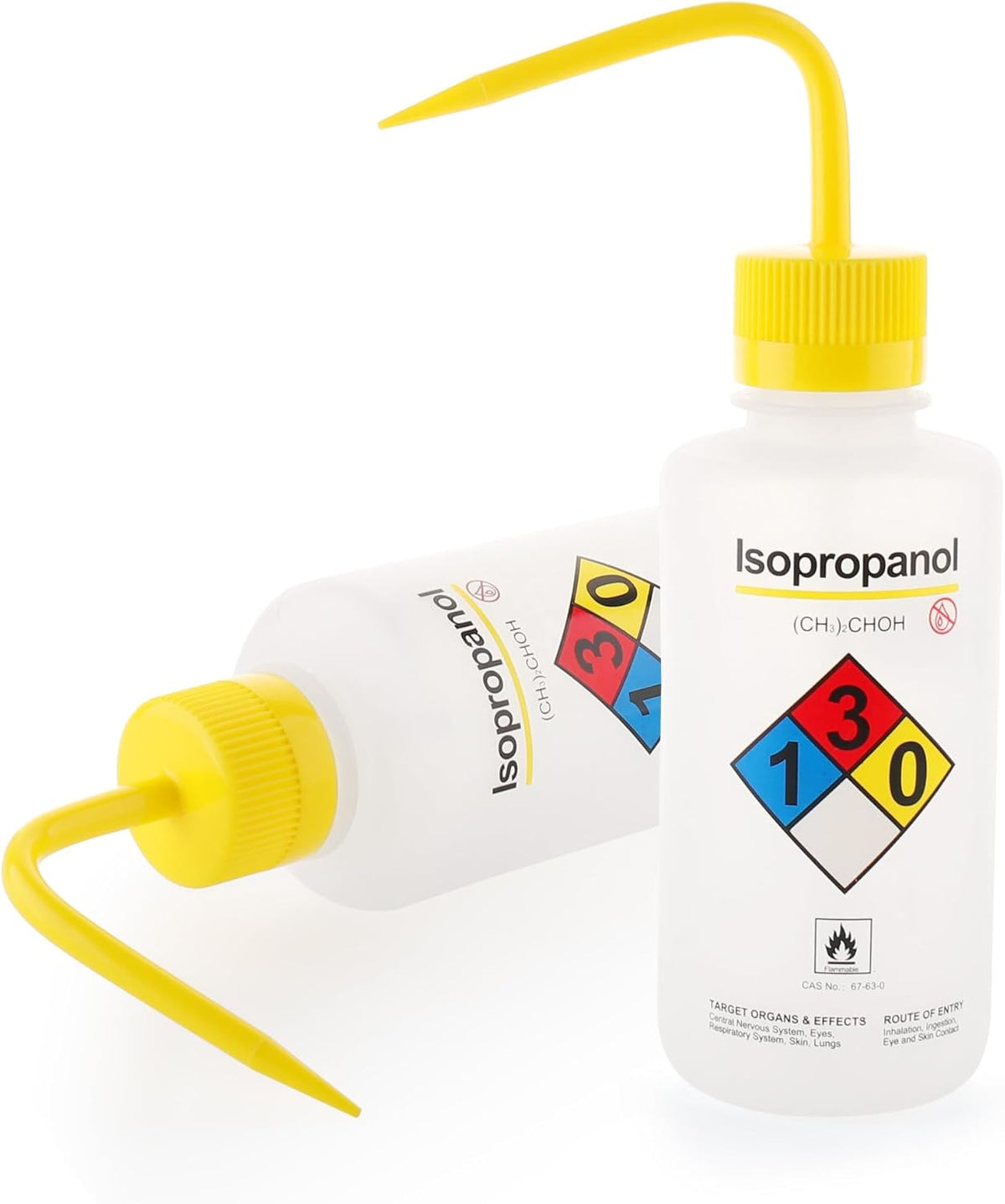 Isopropanol Wash Bottle, 1 PC of Vol.500ml (17oz), Narrow Mouth, Self-Venting Safety Wash Bottles