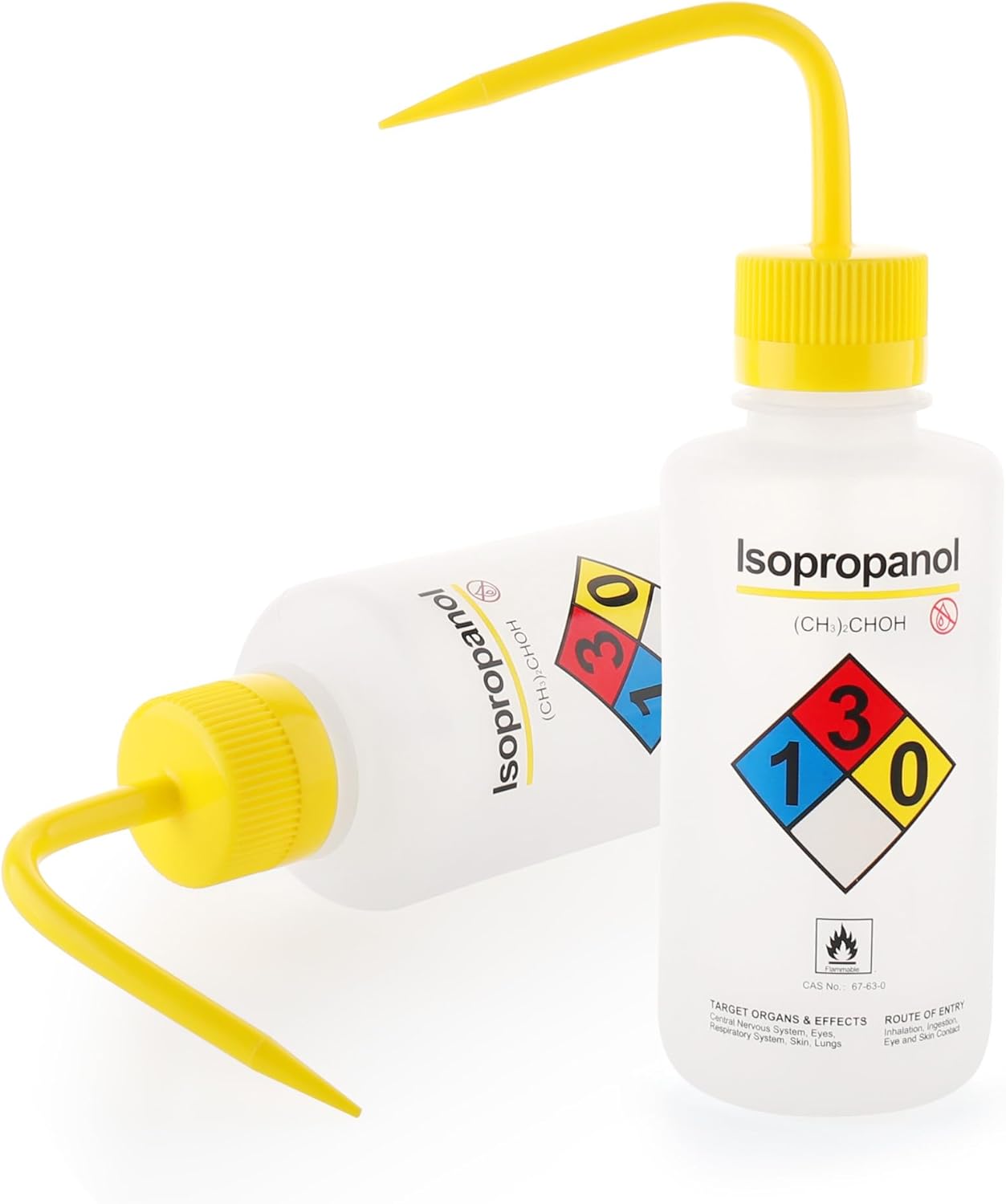 Isopropanol Wash Bottle, 1 PC of Vol.500ml (17oz), Narrow Mouth, Self-Venting Safety Wash Bottles