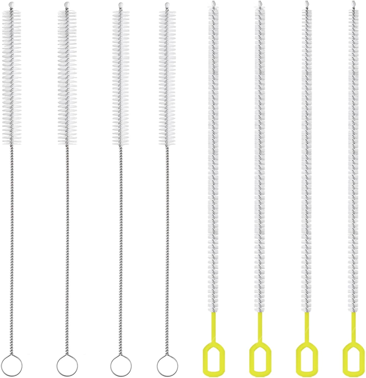 8-Piece Straw Cleaner Brush Set for Cleaning Straws - (4-Size) Extra Long Nylon Pipe Cleaners