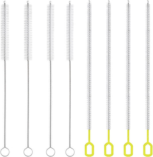 8-Piece Straw Cleaner Brush Set for Cleaning Straws - (4-Size) Extra Long Nylon Pipe Cleaners
