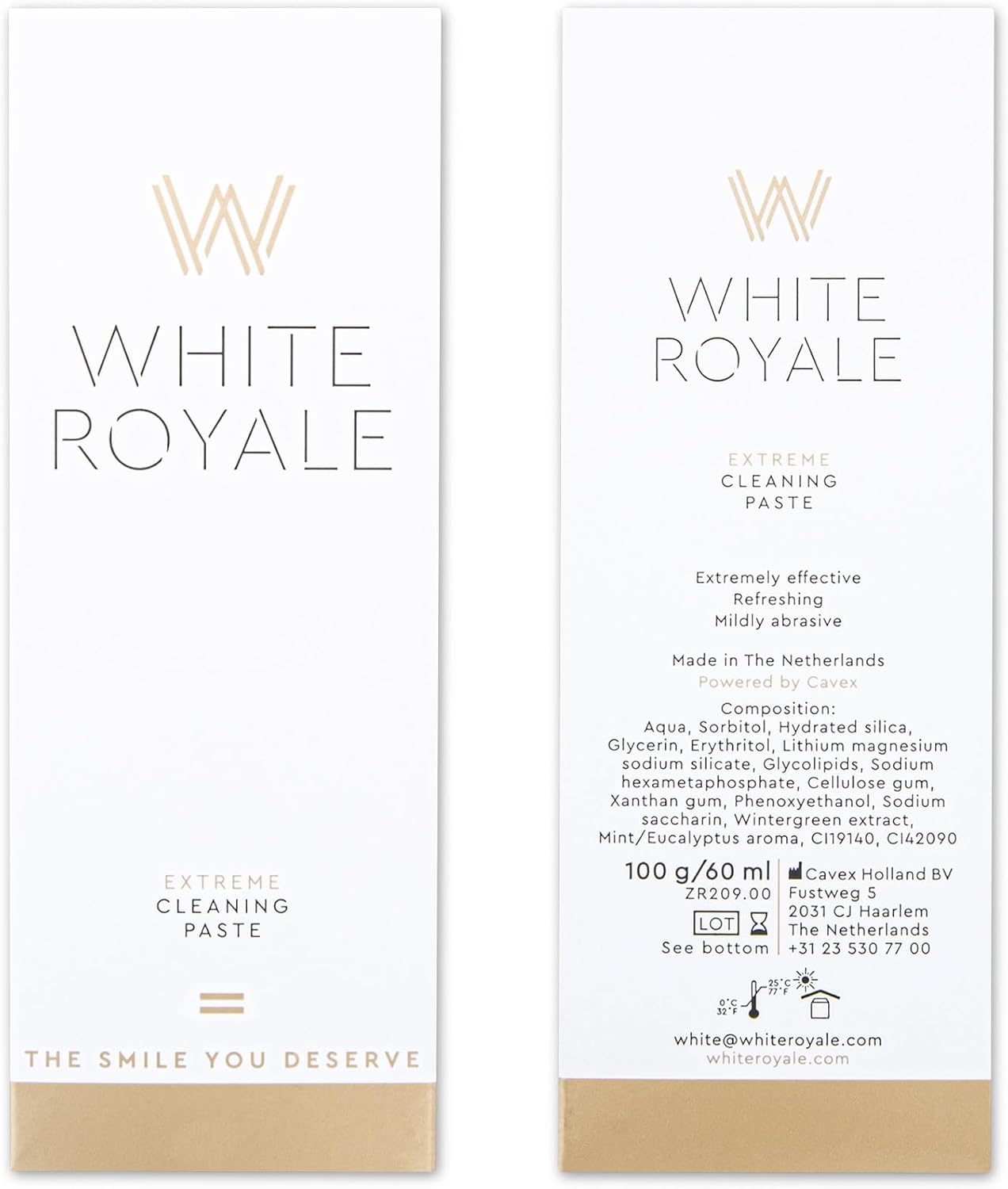 White Royale Extreme Cleaning Paste, Helps Remove Stains & Discoloration, Toothpaste Prep for