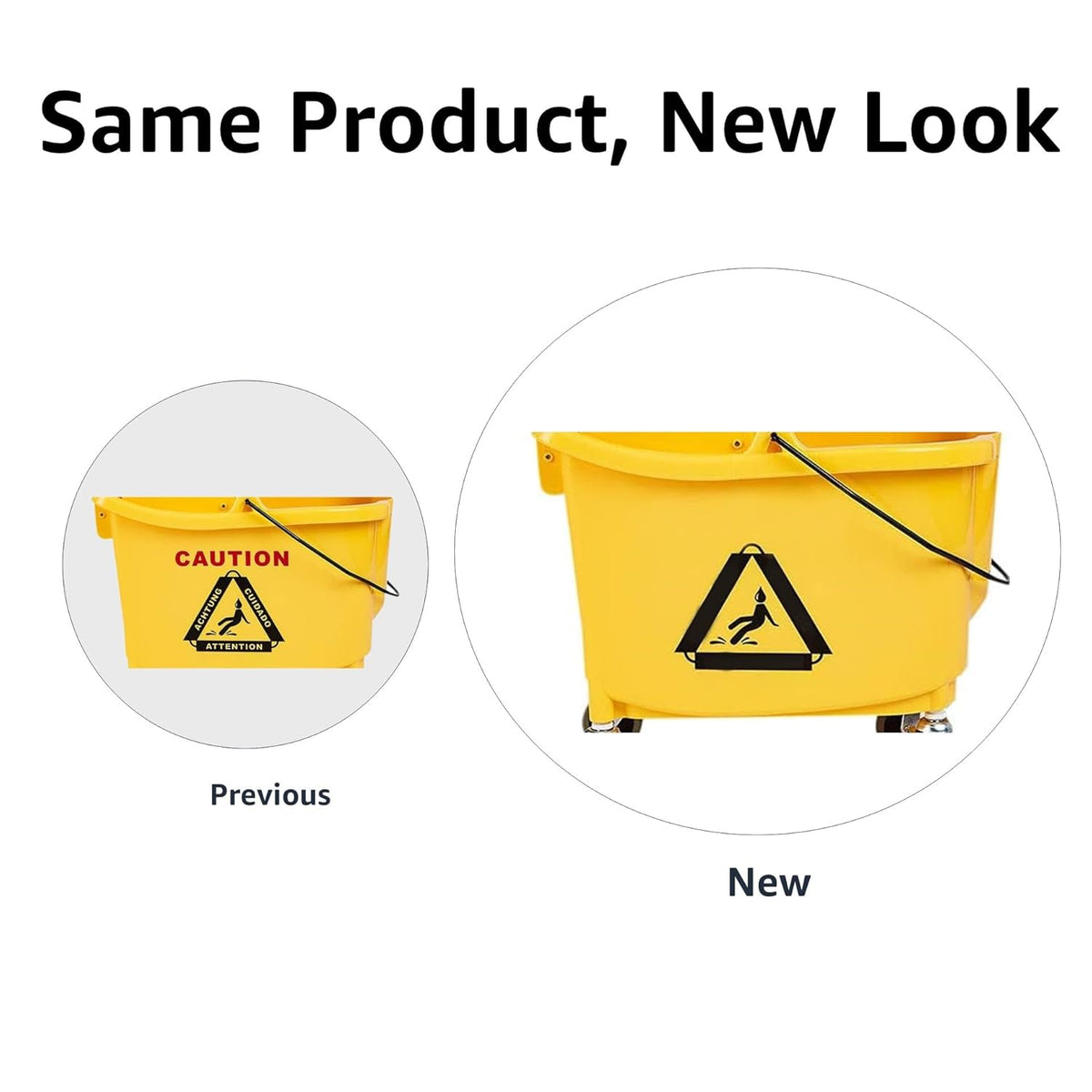 Amazon Basics Rectangular Floor Cleaning Mop Bucket with Sturdy Down Press Wringer Combo, 35-Quart