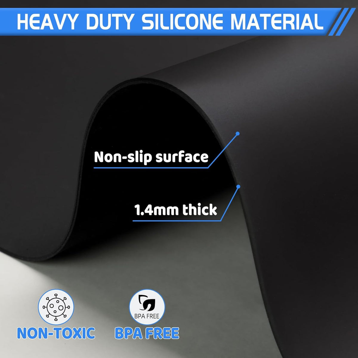 Warome Silicone Mat,36"x 23.6" Heat Resistant Mats for Countertop Protector,Nonstick Silicone Craft