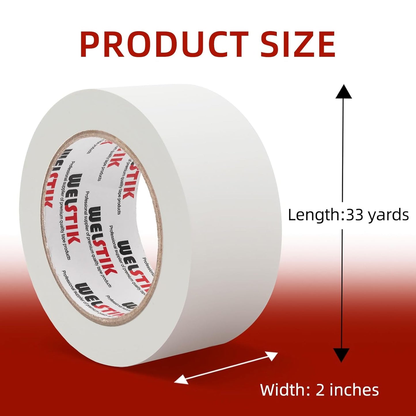 WELSTIK 2 Pack Gaffers Tape White,2" X 33 Yards-10% Longer-Heavy Duty Gaffer Floor Tape for