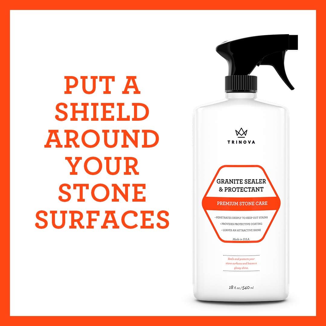 TriNova Granite Sealer & Protector Gallon Refill- Made in USA, Best Stone Polish, Protectant & Care