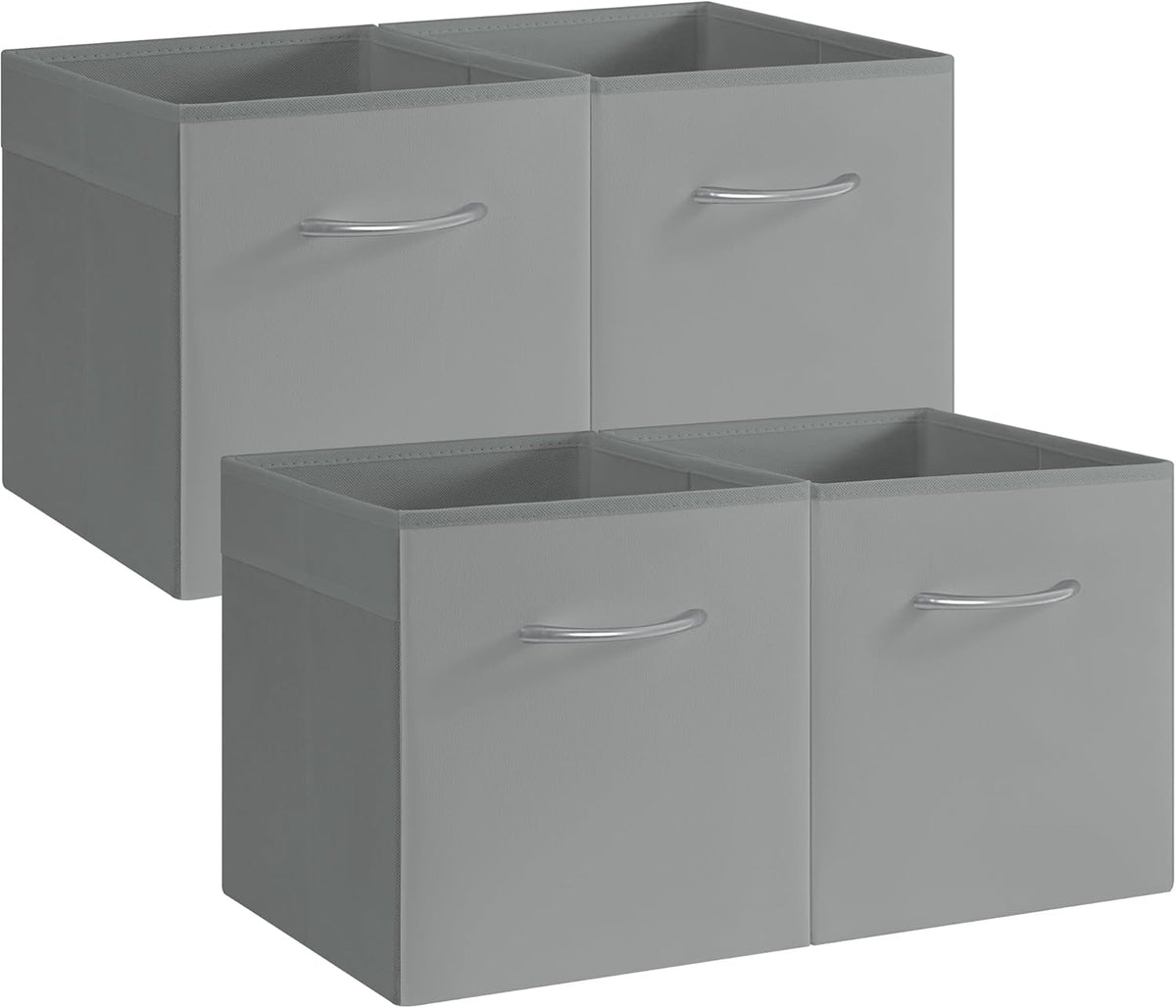 StorageWorks Gray Storage Cubes, 11 Inch Cube Storage Bins with Handle, Cube Storage Organizer Bins