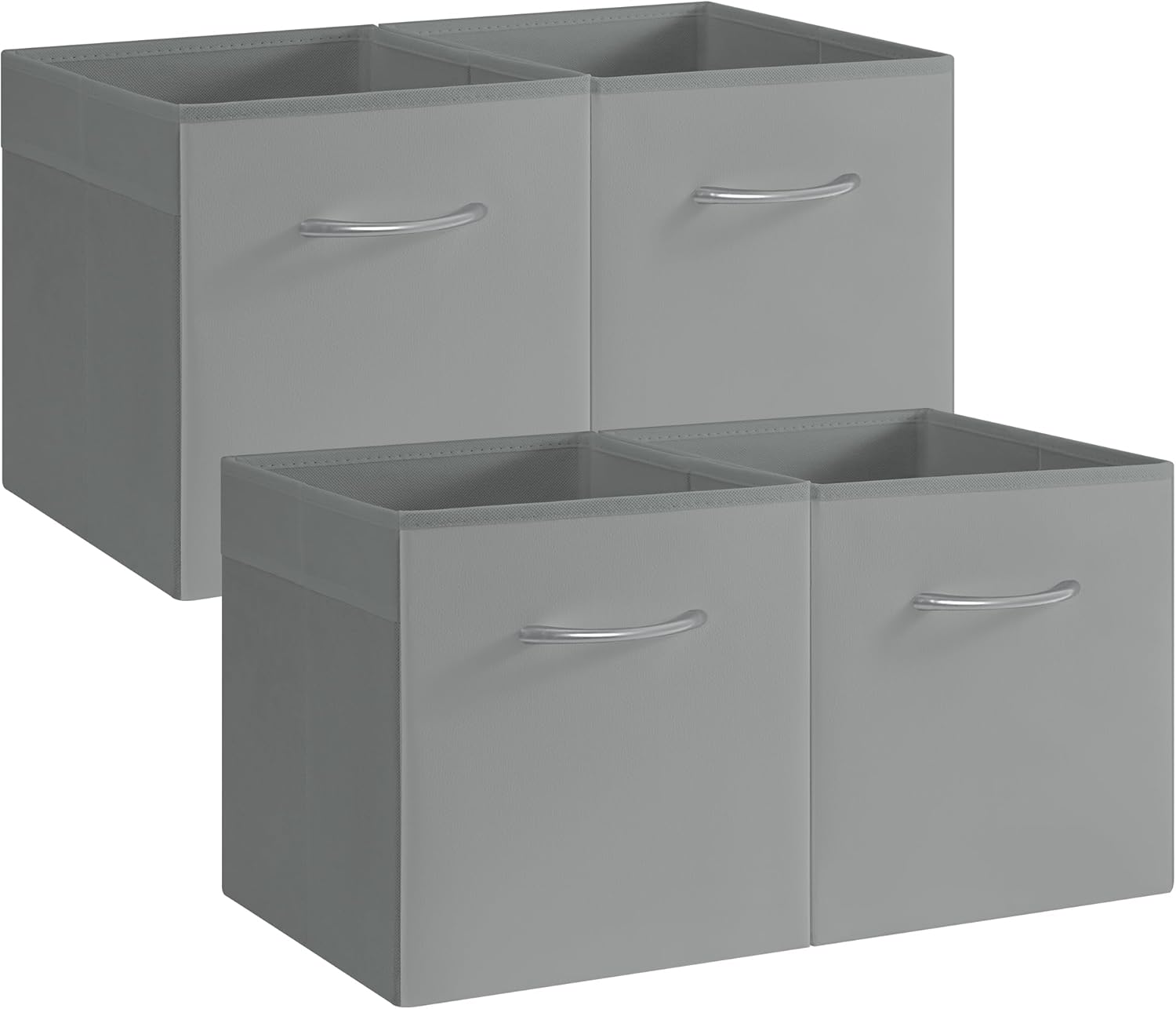 StorageWorks Gray Storage Cubes, 11 Inch Cube Storage Bins with Handle, Cube Storage Organizer Bins