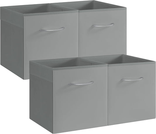 StorageWorks Gray Storage Cubes, 11 Inch Cube Storage Bins with Handle, Cube Storage Organizer Bins