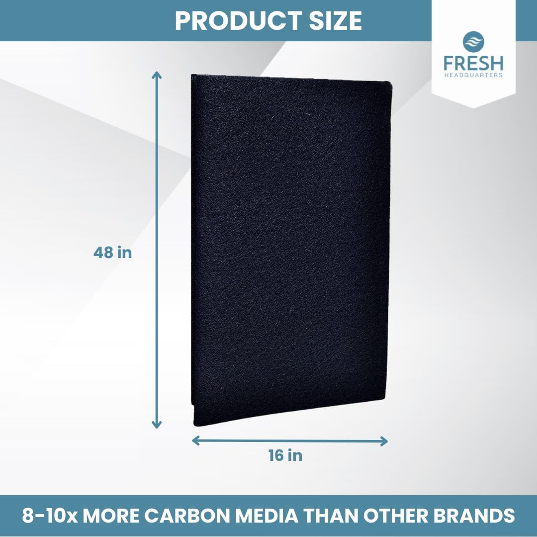 Activated Carbon Filter Pad - Cut To Fit Air Filter Roll for Improved Filtration - Universal Carbon