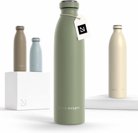 LARS NYSØM Stainless Steel Insulated Water Bottle 12oz 17oz 25oz 34oz 51oz | Insulated Thermo Flask