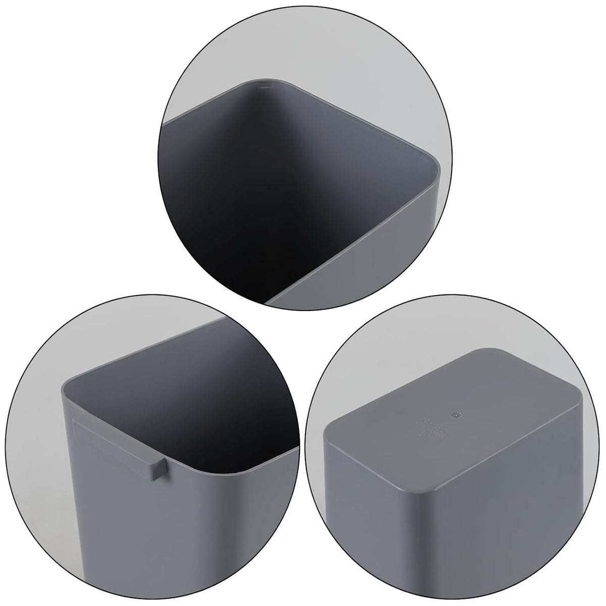 3-Pack 4.5 Gallon Plastic Rectangular Wastebasket, Slim Bathroom Trash Can, Gray