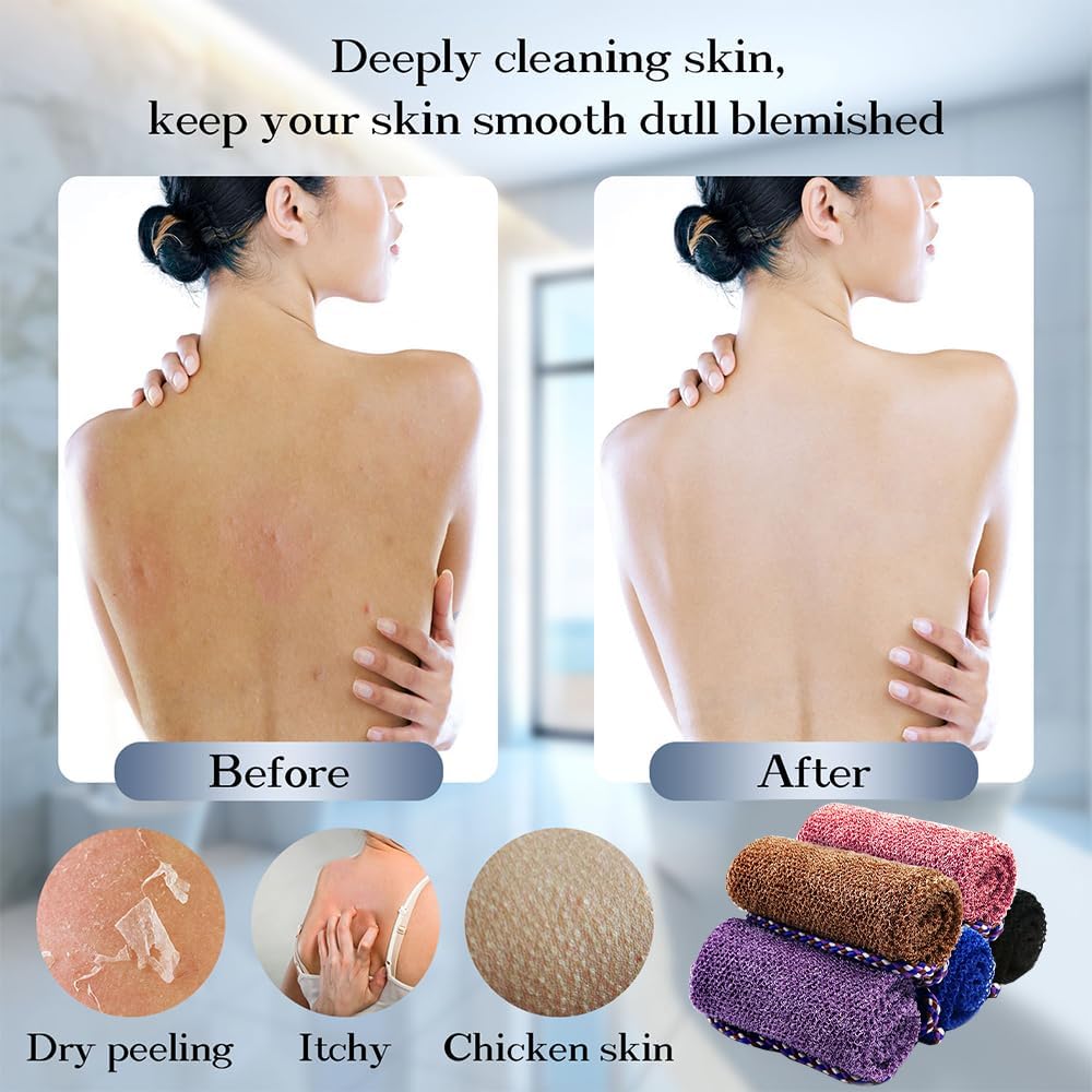 5 Pieces African Net Sponge with Handles Long African Exfoliating Net Washcloth Bath Sponge Net
