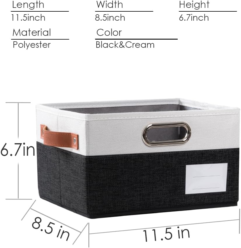 PRANDOM Foldable Storage Bins with Handles [3-Pack] Fabric Collapsible Storage Boxes Baskets Cubes