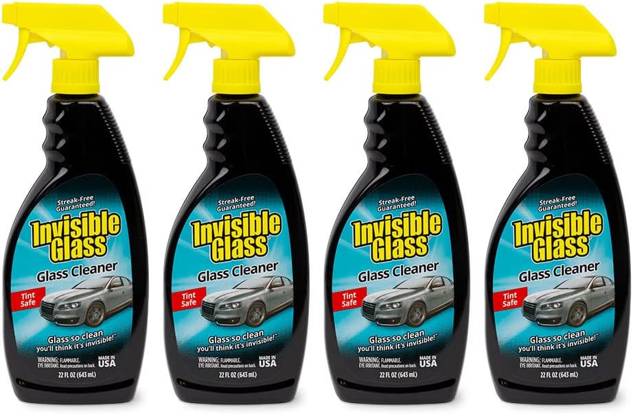 Invisible Glass 92164-4PK Premium Glass and Window Cleaner for Auto and Home Cleans Glass, Windows