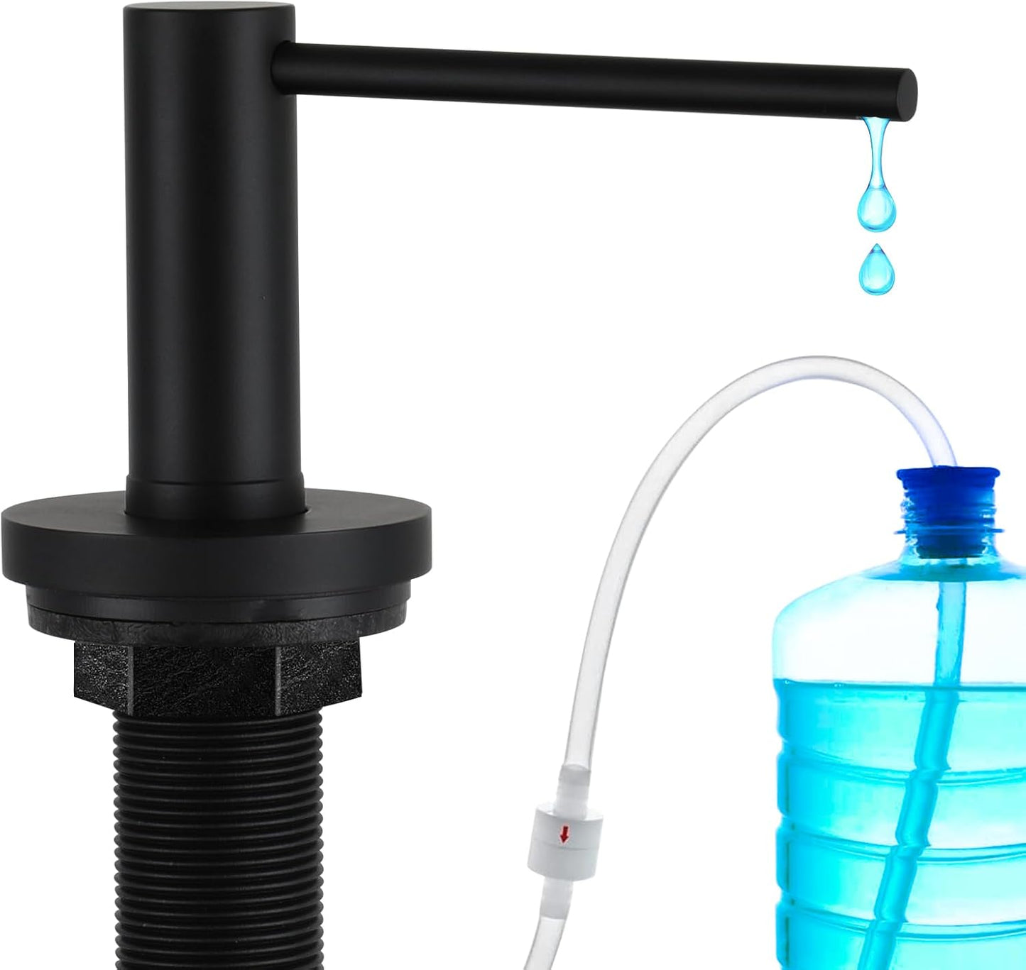 Gappo Upgraded Matte Black Soap Dispenser for Kitchen Sink, Stainless Steel Countertop Pump, Built