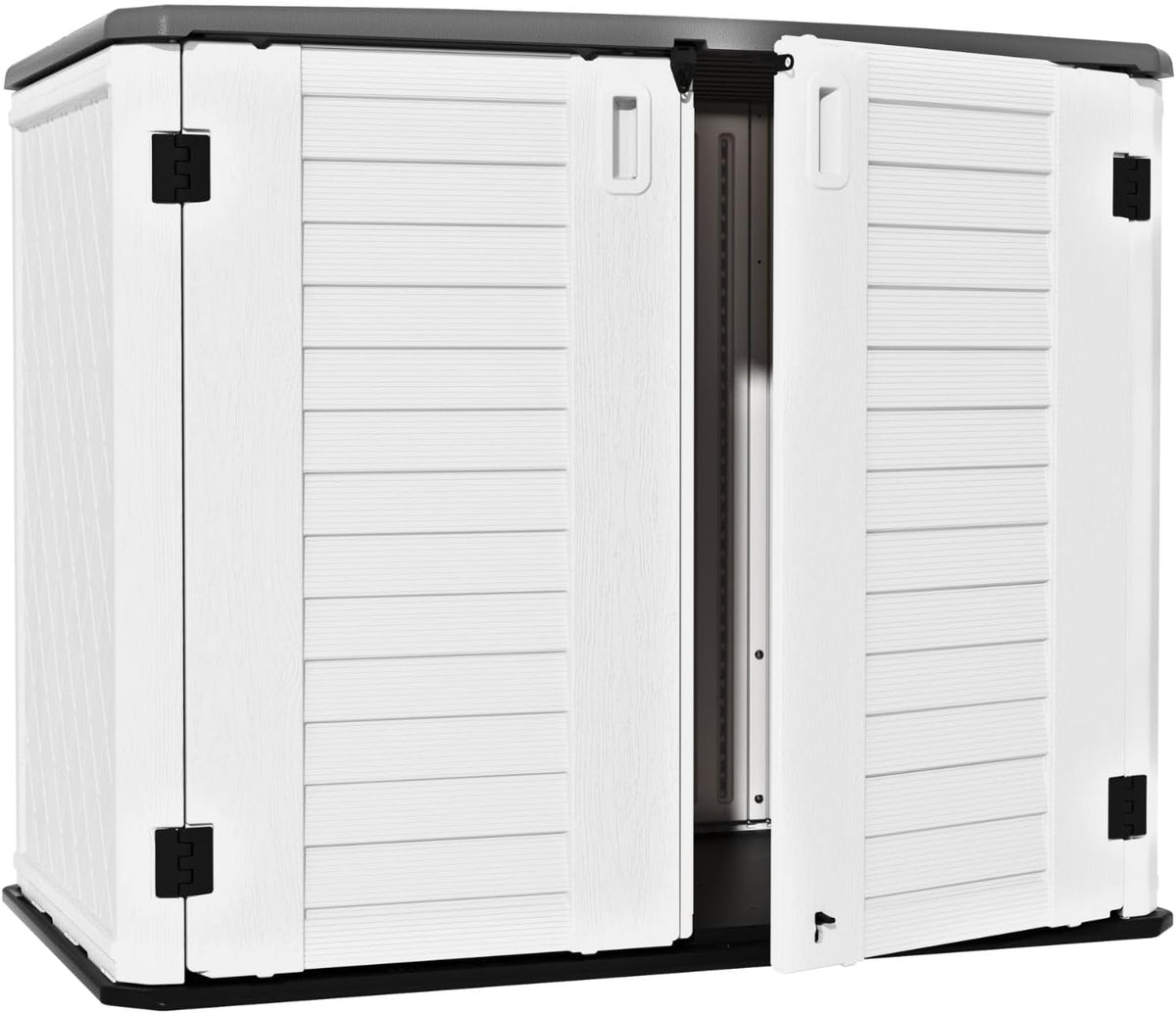 ZZM 4x2.5 FT Outdoor Storage Shed, Resin Waterproof Storage Cabinet for Garden Tools with Lockable