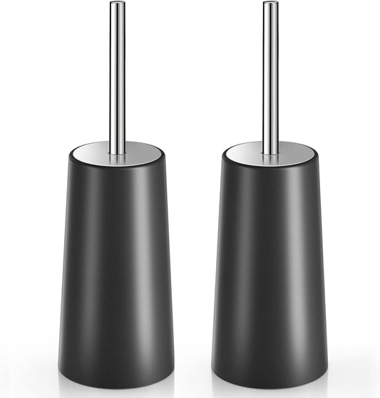 Toilet Brush and Holder, 2 Pack Toilet Brush with 304 Stainless Steel Long Handle, Toilet Bowl