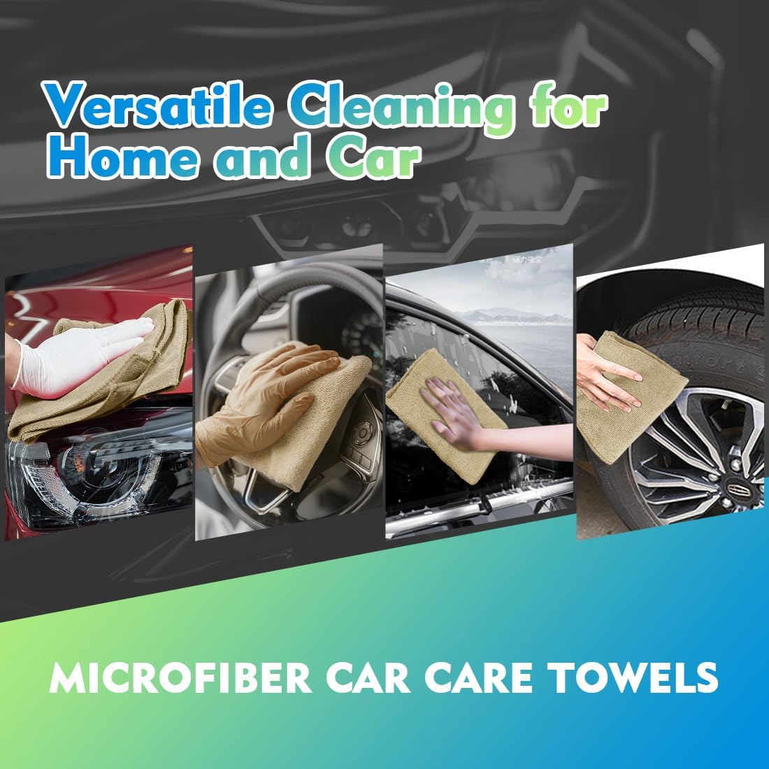 HOMEXCEL Microfiber Cleaning Cloth 20 Pack 11.5 x 11.5 inch Microfiber Towels for Cars Ultra