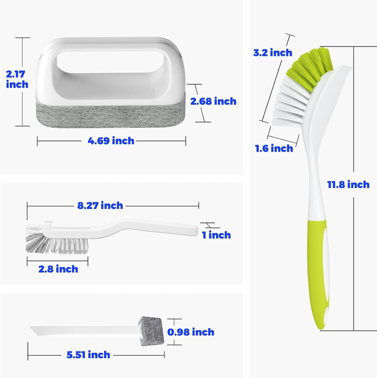 Holikme Cleaning Brush Set, Scouring Pad for Cleaning, Groove Gap Brushes for Pot, Pan, Kitchen