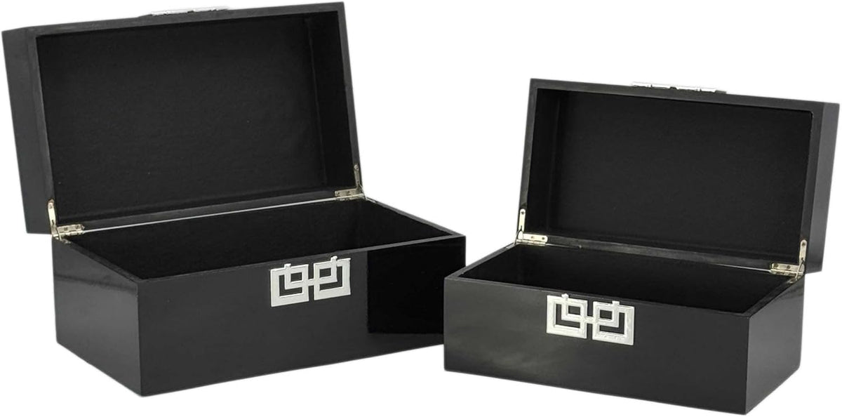 Galt International Storage Box Set Decorative Storage Box w/Hinged Lid Classic Design Wood Decor