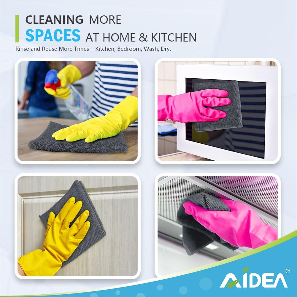 AIDEA Microfiber Cleaning Cloth 100PK, Soft Microfiber Towels for Cars, Absorbent Cleaning Rags