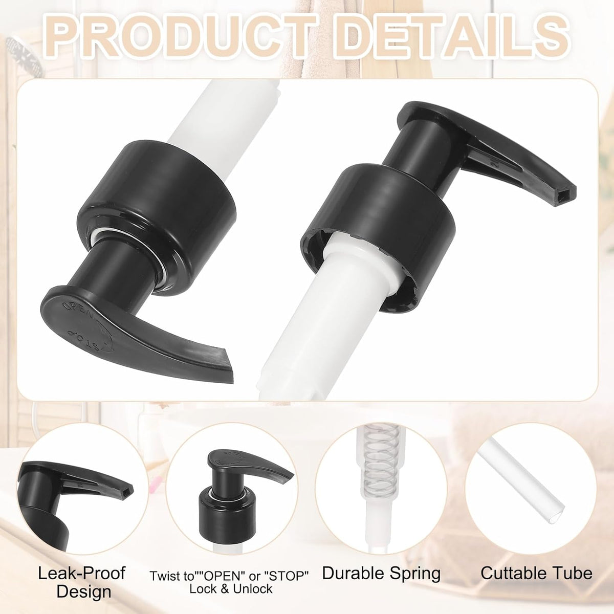 uxcell 6 Pcs Soap Dispenser Pump Heads Soap Dispensers Top Pumps Replacement Switch Pumphead for