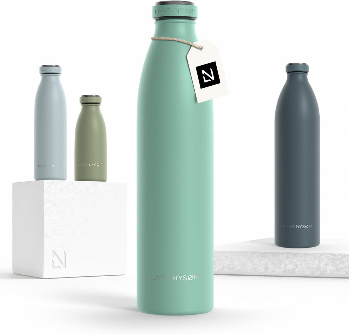 LARS NYSØM Stainless Steel Insulated Water Bottle 12oz 17oz 25oz 34oz 51oz | Insulated Thermo Flask