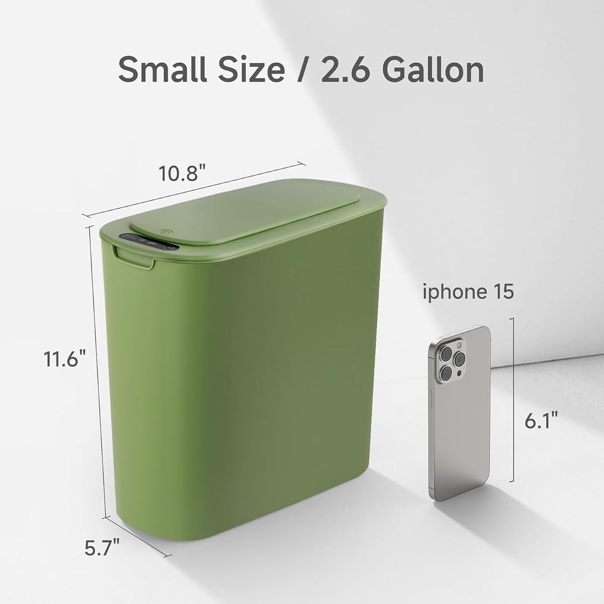 Automatic Motion Sensor Bathroom Trash Can with Lid, 2.6 Gallon Touchless Trash Bin, Smart Garbage