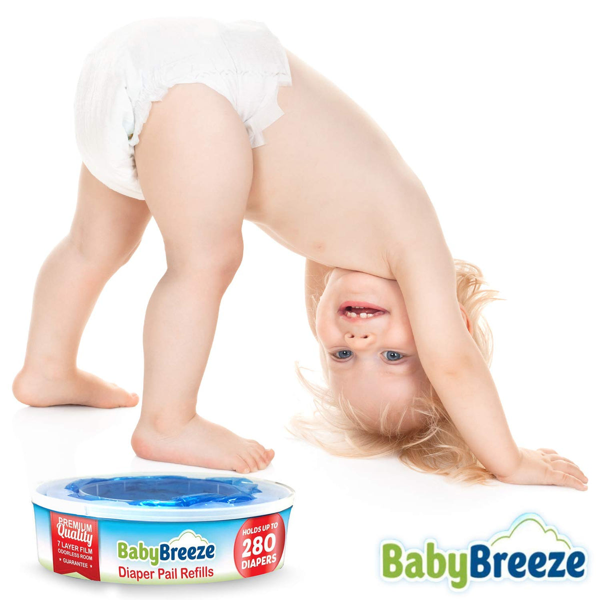 BabyBreeze Diaper Pail Refill Bags Compatible with Playtex Diaper Genie Pails Odor Absorbing Diaper