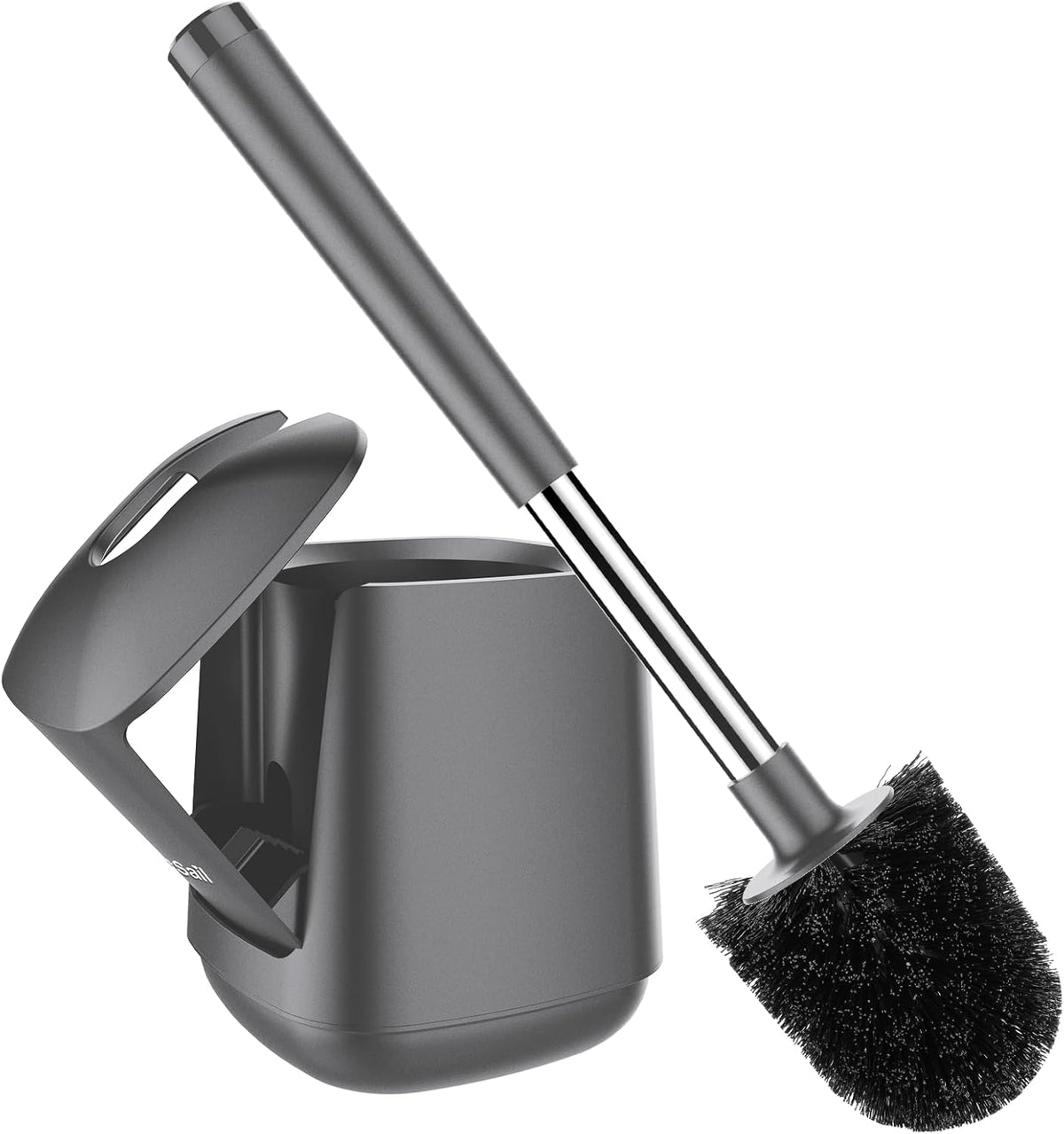 SetSail Toilet Brush and Holder, Self Closing Lid Toilet Bowl Brushes Holder and Extra Long Handle