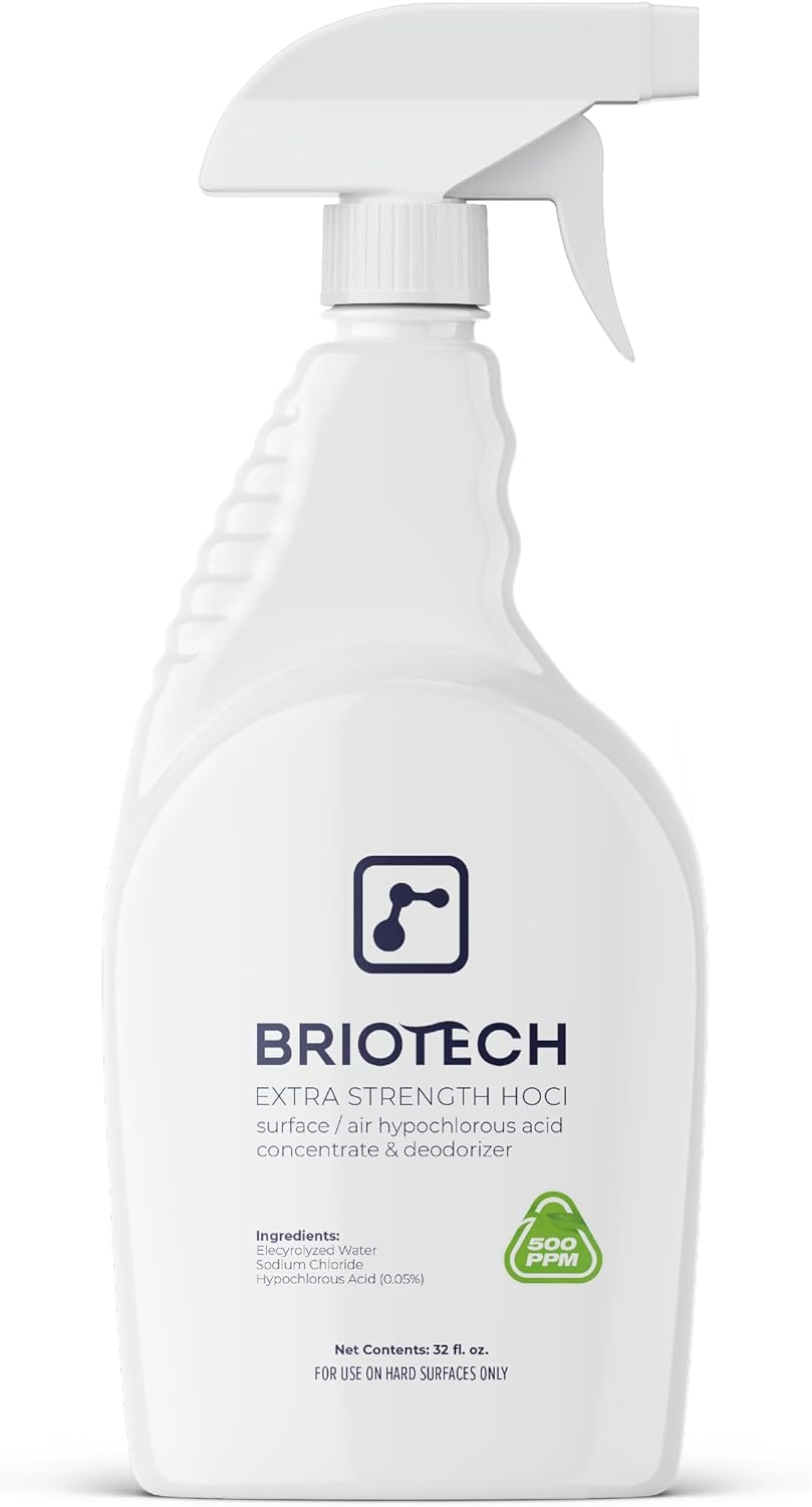 BRIOTECH Extra Strength HOCl Cleaner, 500 PPM Hypochlorous Acid Concentrate, ULV Foggers &
