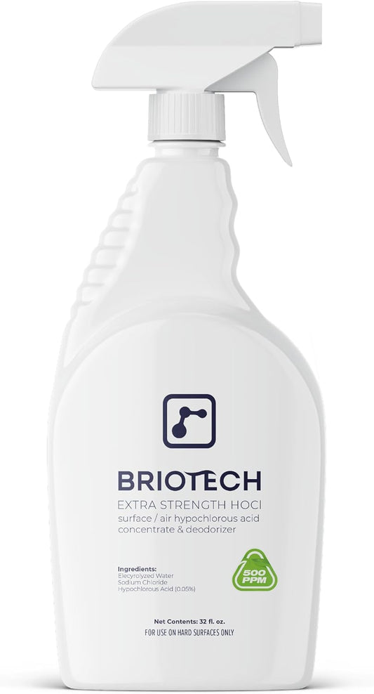 BRIOTECH Extra Strength HOCl Cleaner, 500 PPM Hypochlorous Acid Concentrate, ULV Foggers &