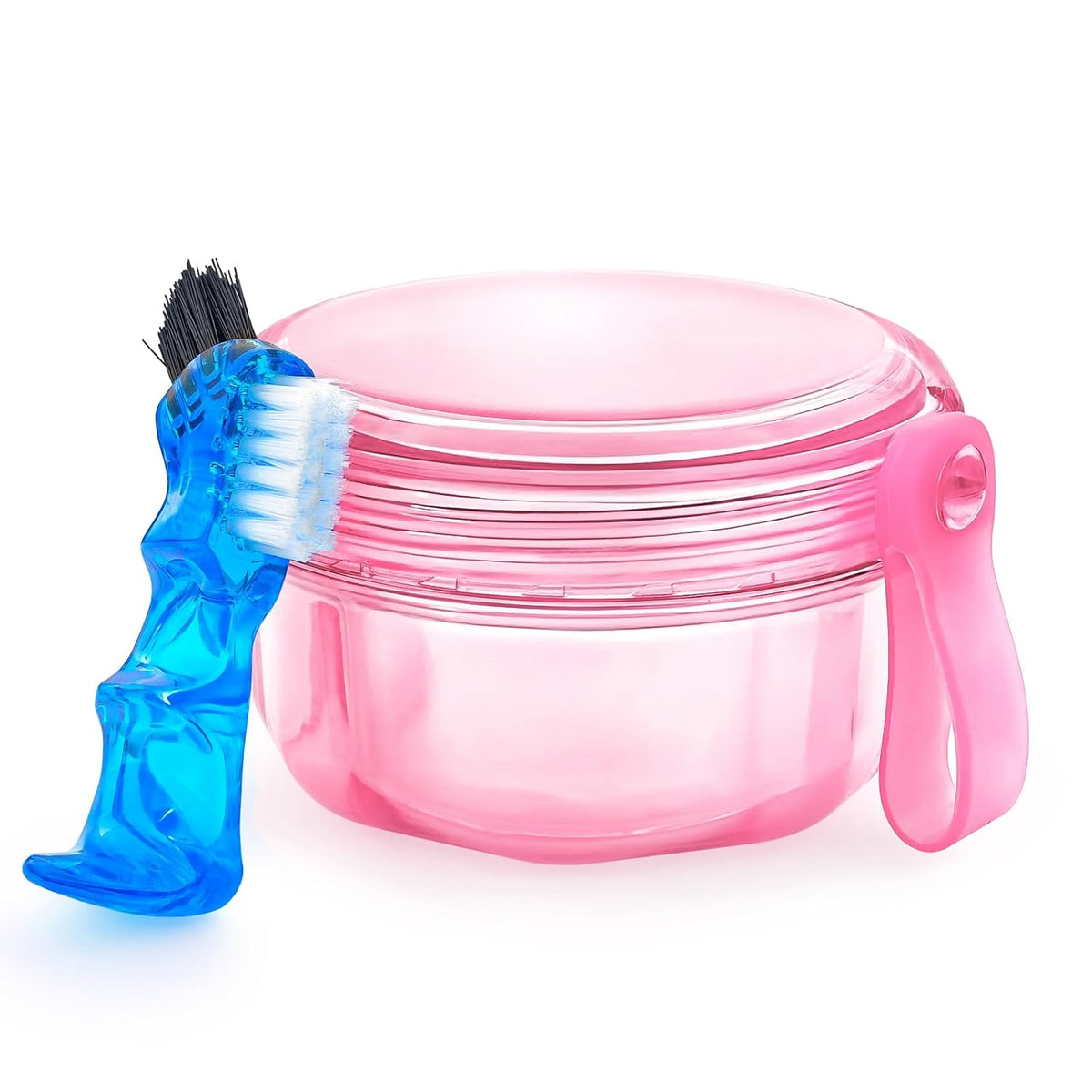 Denture Bath Case Denture Cleaning Cup with Lid Leak Proof, False Teeth Holder Mouthguard Storage