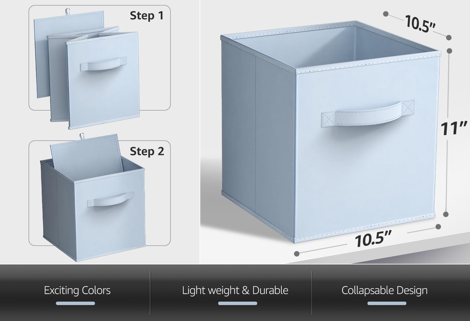 Sorbus Fabric Storage Cubes - 8 Foldable Storage Bins for Organizing Pantry, Cubbies, Toy Box