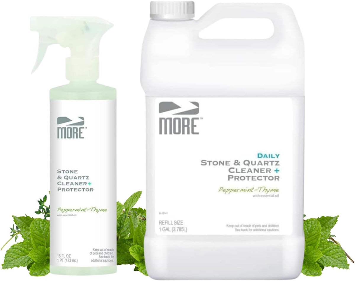 MORE Stone & Quartz Cleaner + Protector - Granite, Quartz & Marble Cleaner - For Kitchen & Bathroom
