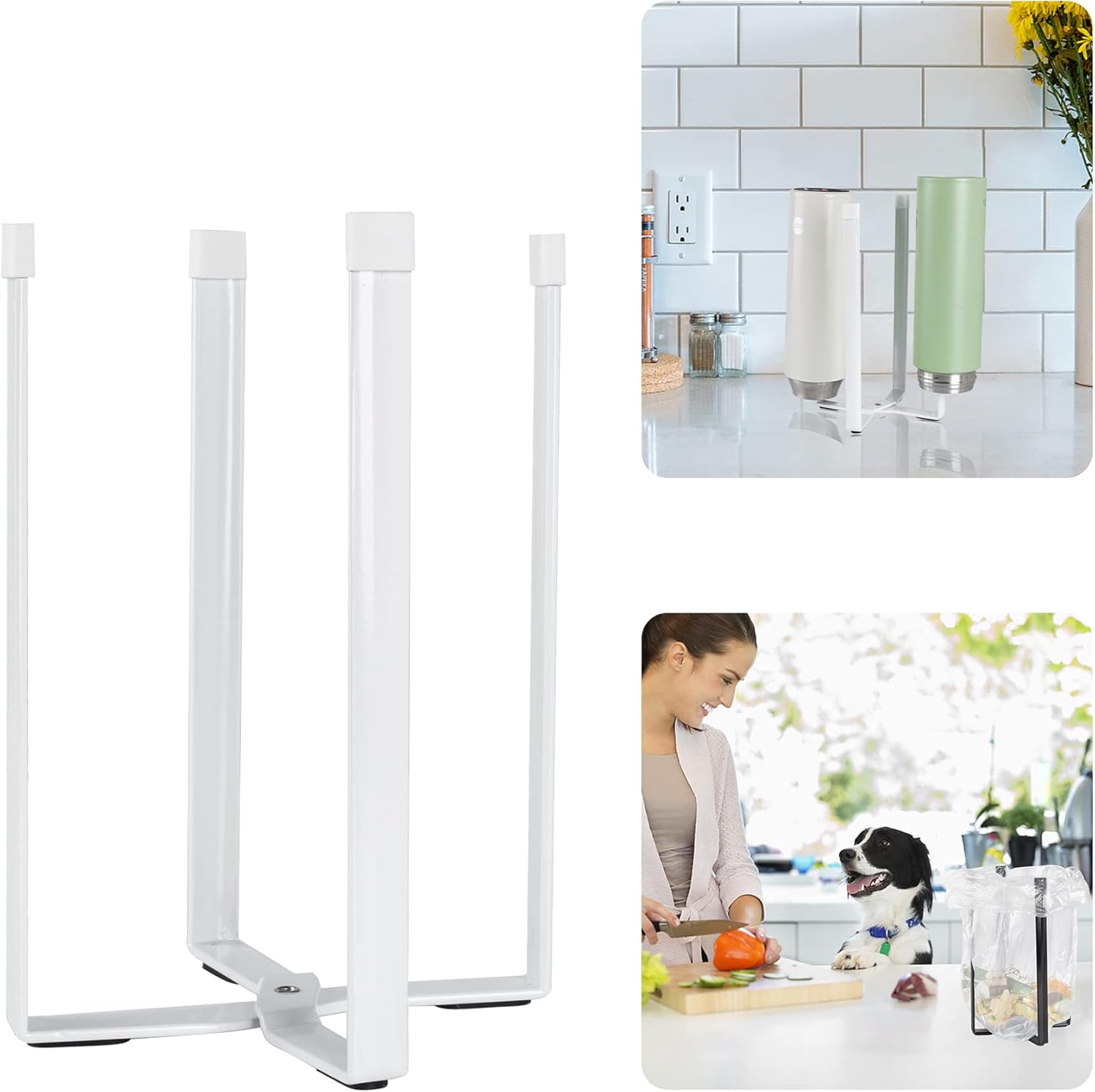 Kitchen Countertop Drying Rack for Bottles, Cups and Plastic Bags - Multifunctional Holder with