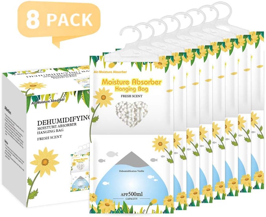 CANAGER Hanging Moisture Absorber, Fresh Scent Moistureproof Desiccant Hanging Bag，Dehumidifier Bag