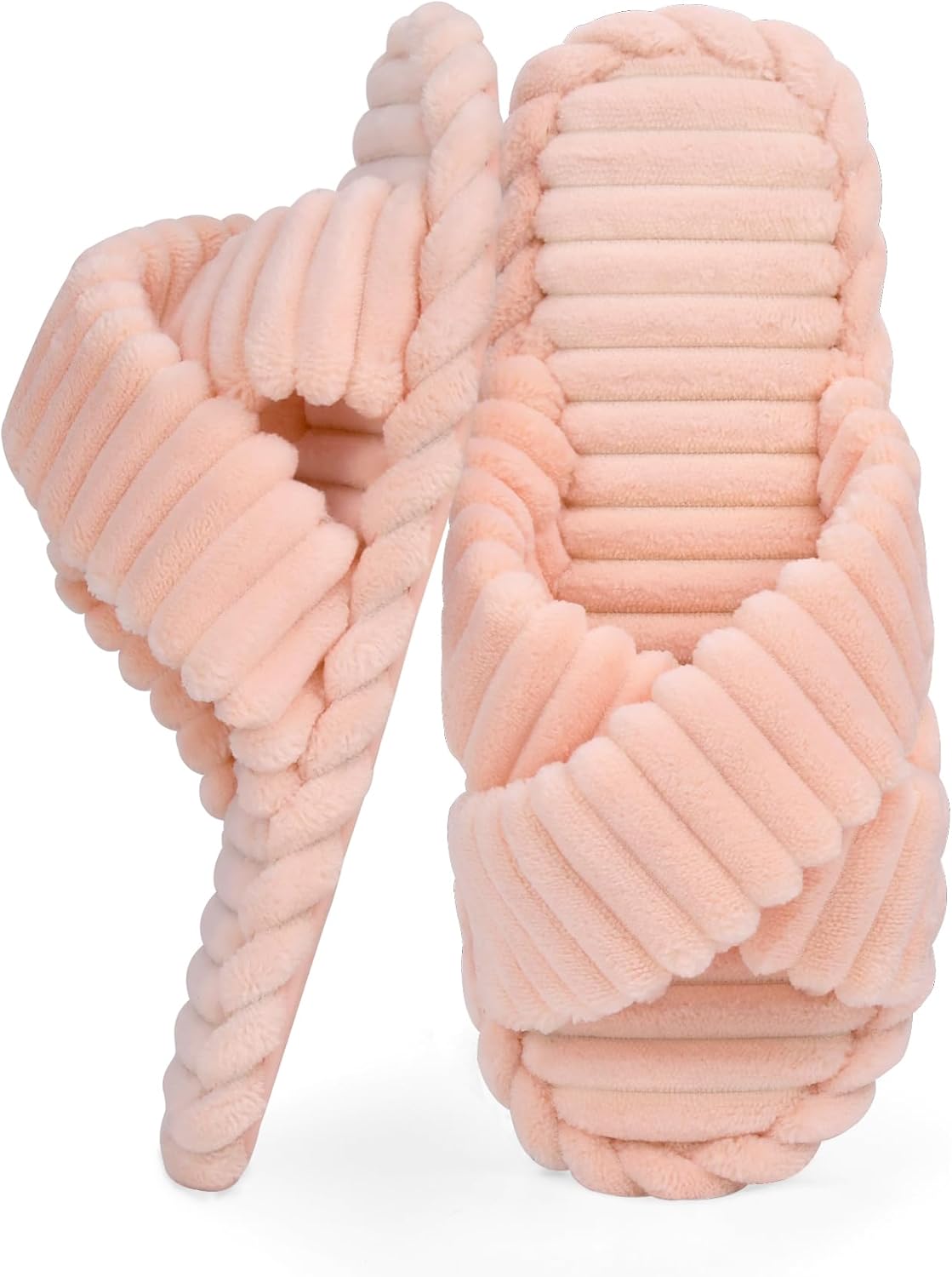ZOORON Women's Cozy Slippers Crossbands & Durable Foam - Soft Plush Lined Non-Slip Indoor Outdoor