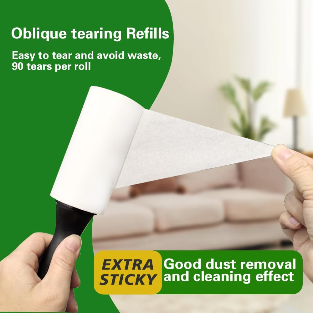 Extra Sticky Lint Roller Refills,Fits Most 3.9"-4" Standard Size Lint Roller with Inner Diameter at