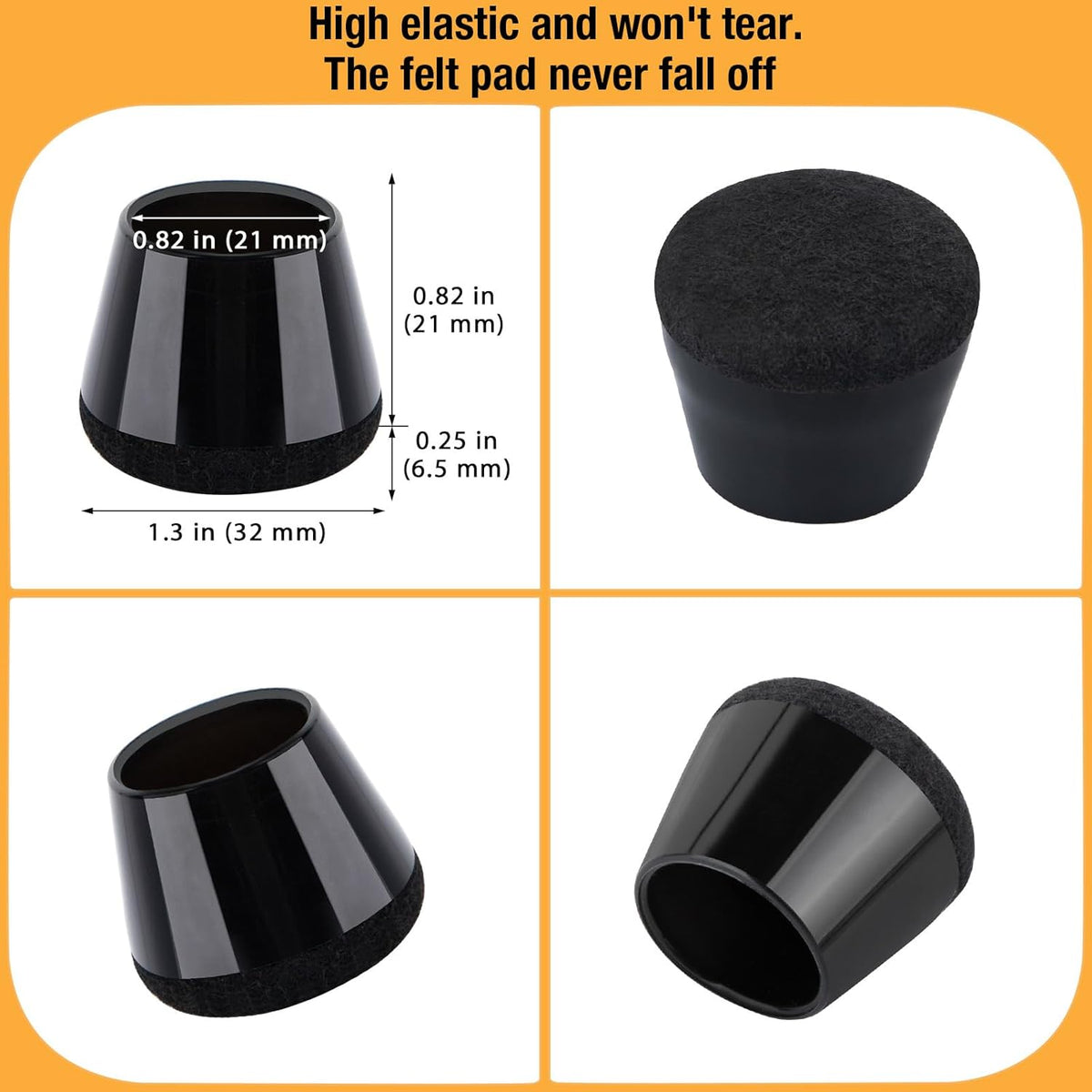 16 Pcs New Chair Leg Protectors for Hardwood Floors, Silicone Chair Leg Floor Protectors, Floor